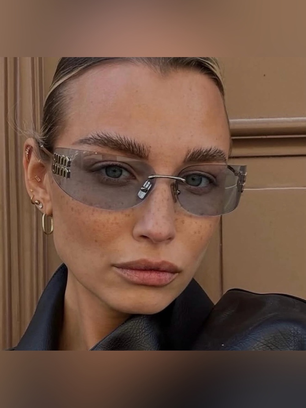 Miu Miu aube 75 blue tinted sunglasses - Picture 3 of 7
